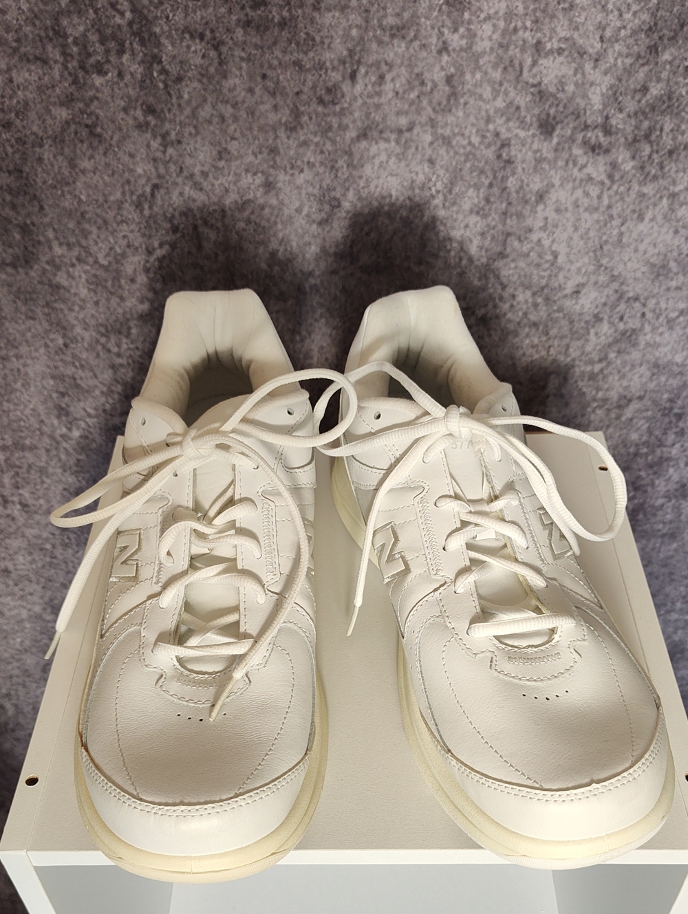 New Balance Men's Off-White Leather Sneakers